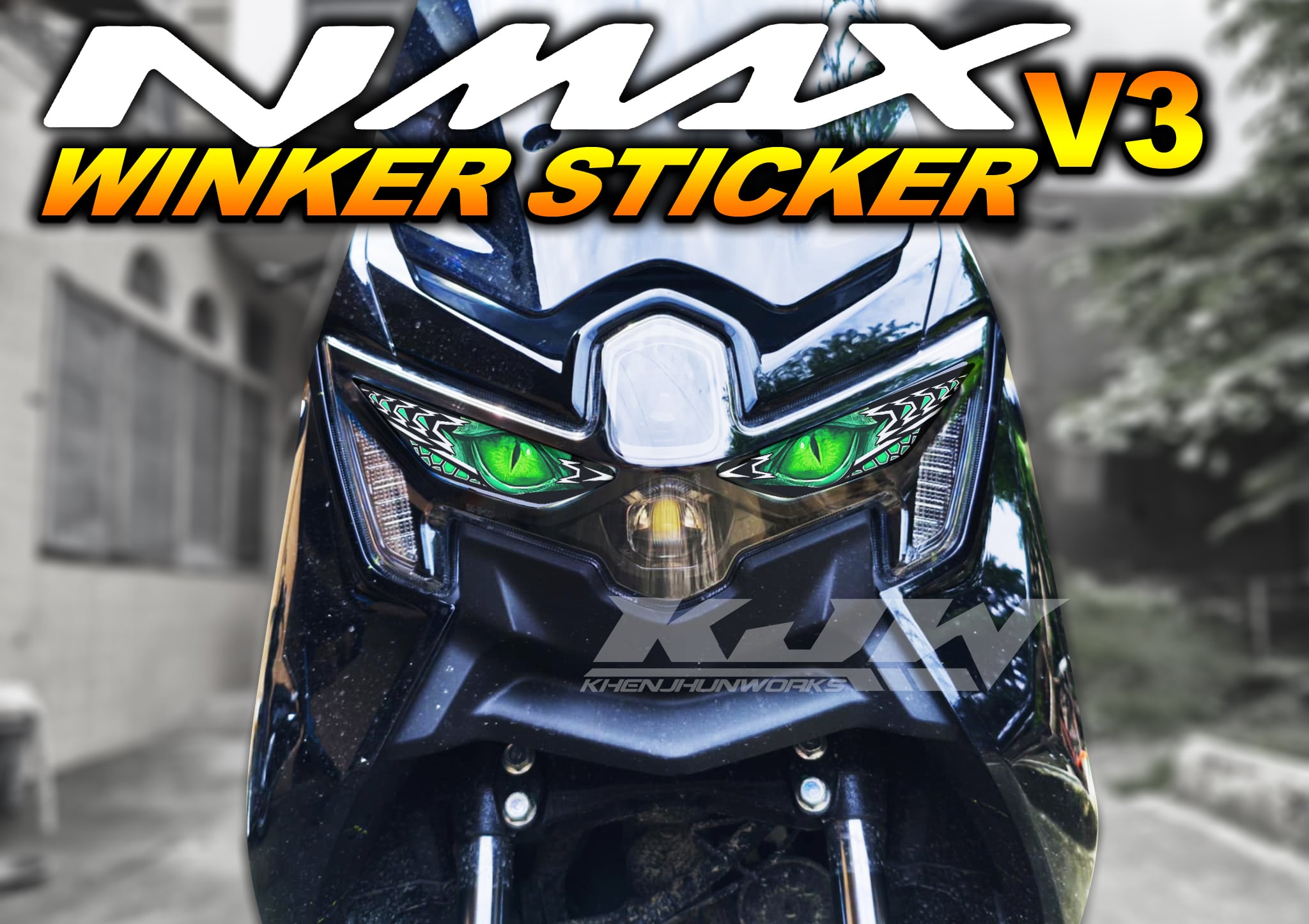 Yamaha Nmax 155 V3/Turbo Winker Eye Decal Sticker Green Dragon Eyes ...