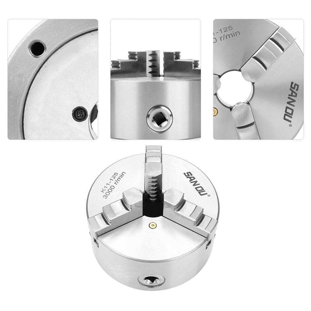SANOU K125 130mm Dia 3-Jaw Three jaw self centering chuck K11-80/100 ...