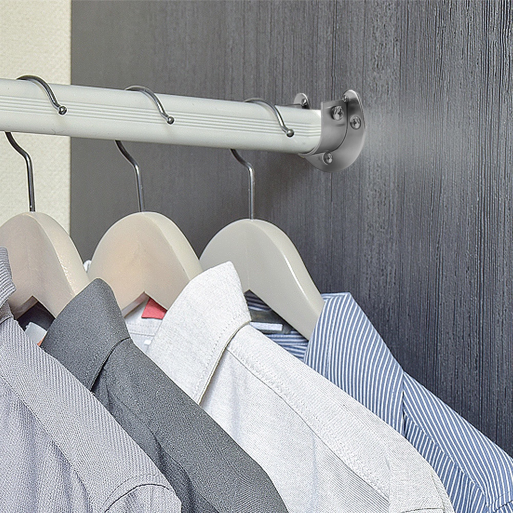 OKDA Clothes Rail Closet Rail Curtain Rod Round Tube Closet U Shaped ...