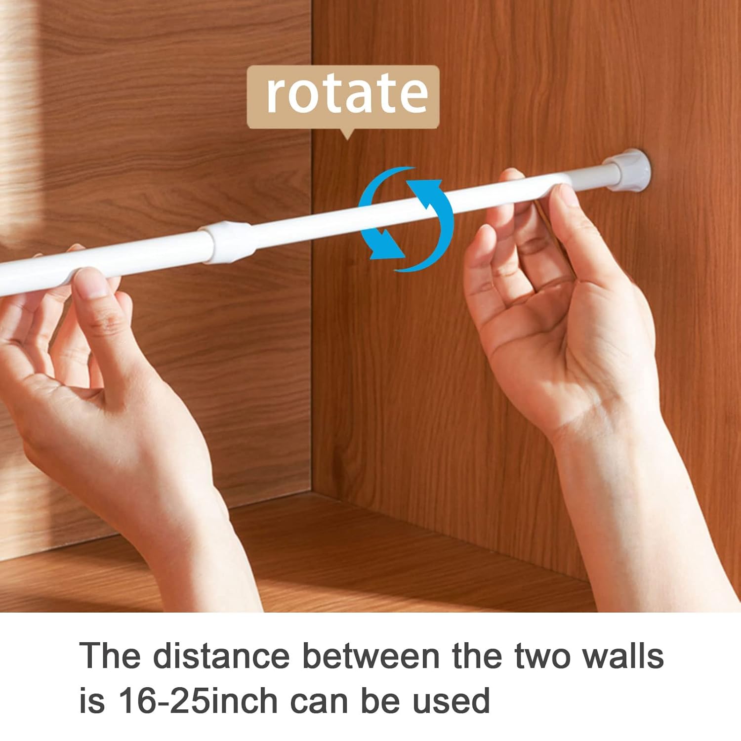 Multi-purpose Adjustable Curtain Rod & Hook Extendable Loaded Curtain ...