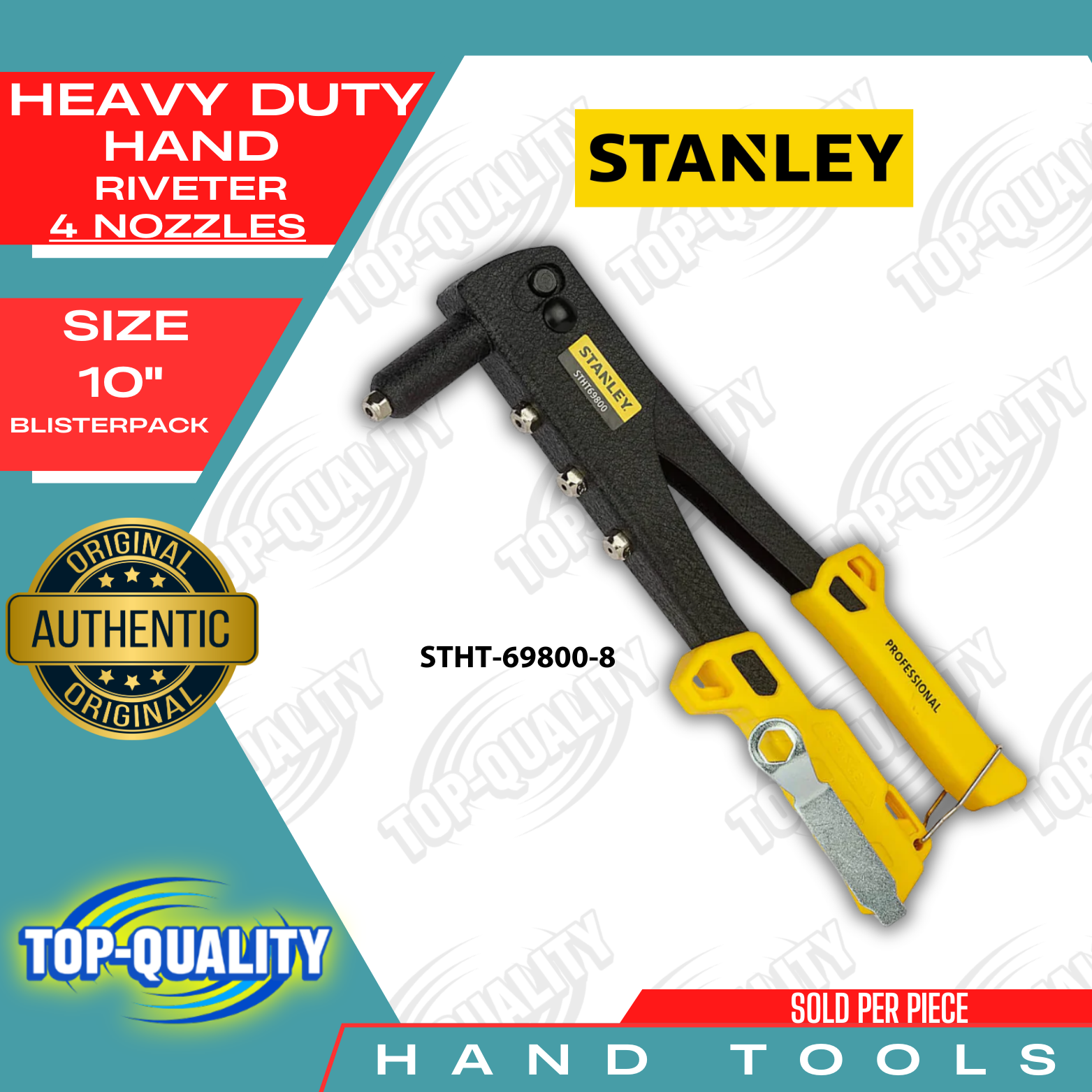 Heavy-Duty Hand Riveter 10'' – Professional Rivet Gun Tool for Metal ...