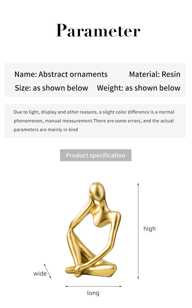 Mini Abstract Figurine Thinker Statue Abstract Sculpture Bookshelf ...
