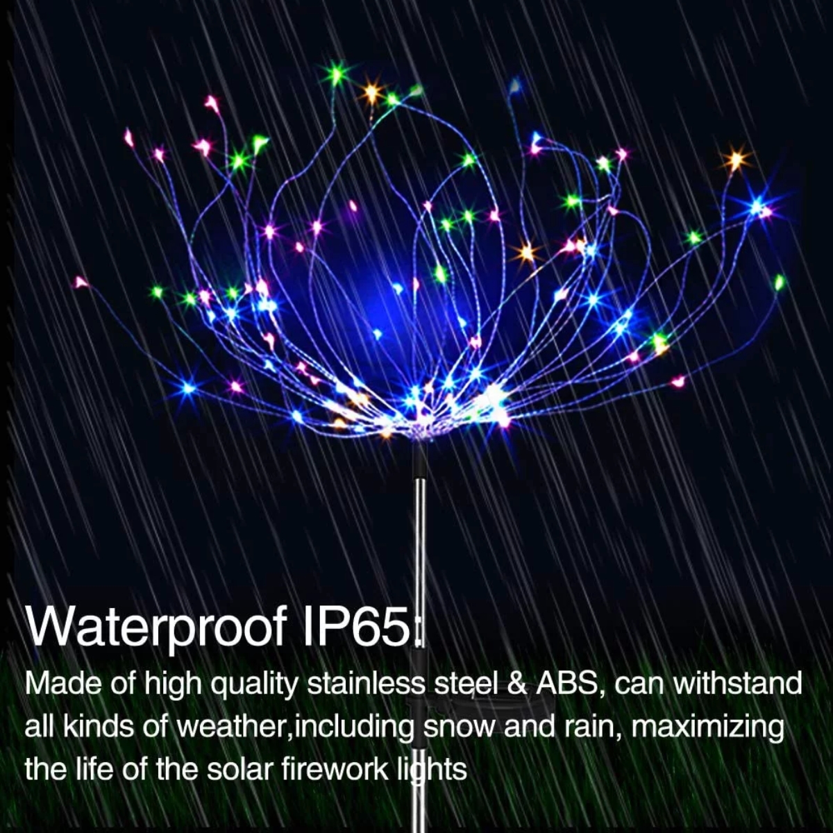 Waterproof Solar Fireworks Light 2 Modes Solar Garden Light Lawn LED ...