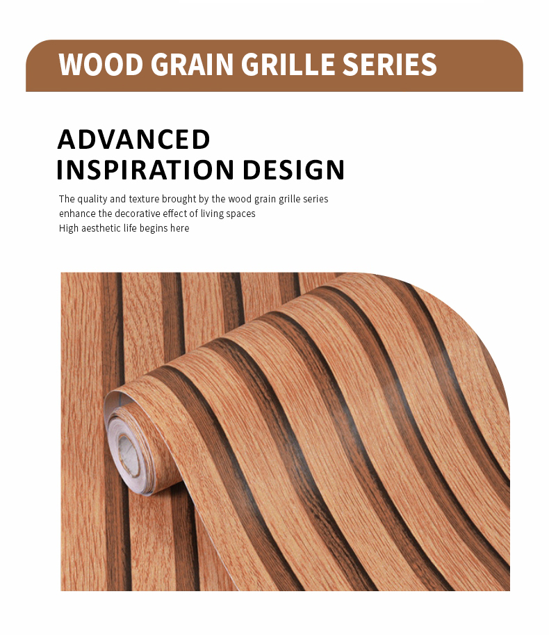 Wallpaper Selfadhesive Waterproof Stripe Wood Grain Home Decoration