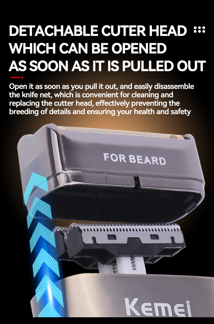Kemei Vintage Professional USB Mens Hair Clipper Beard Grooming Set ...
