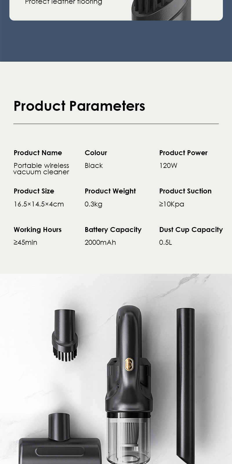 KANAZAWA 3 IN 1 Wireless Vacuum Cleaner Portable For Car Mini Handheld