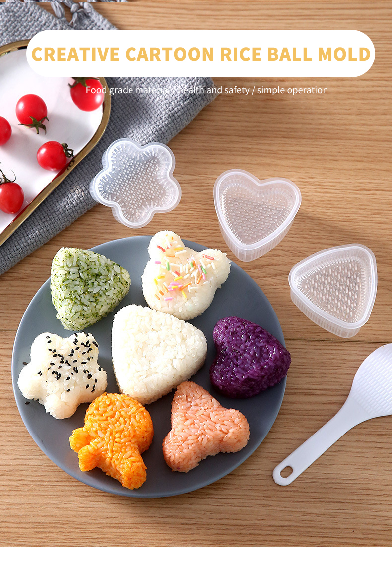 Rice Ball Mold DIY Cartoon Shape Sushi Mould Non-stick Transparent Easy ...