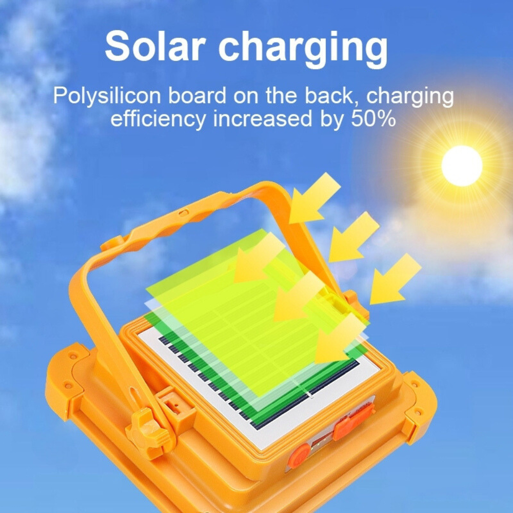 HED Solar Emergency Light 600W Solar Flashlight Rechargeable Outdoor