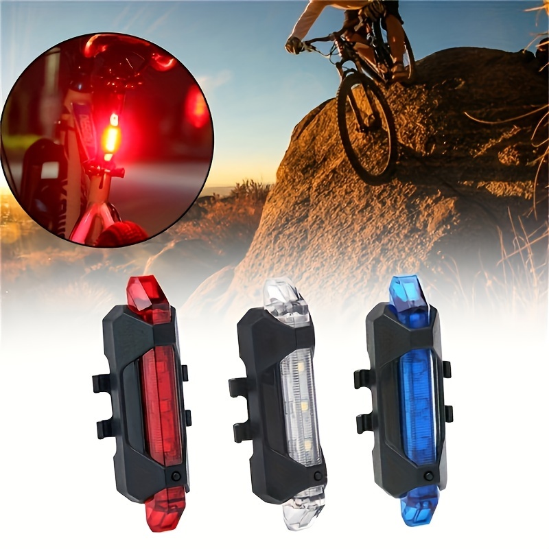 USB Rechargeable LED Bicycle Rear Taillight Waterproof Safety Warning