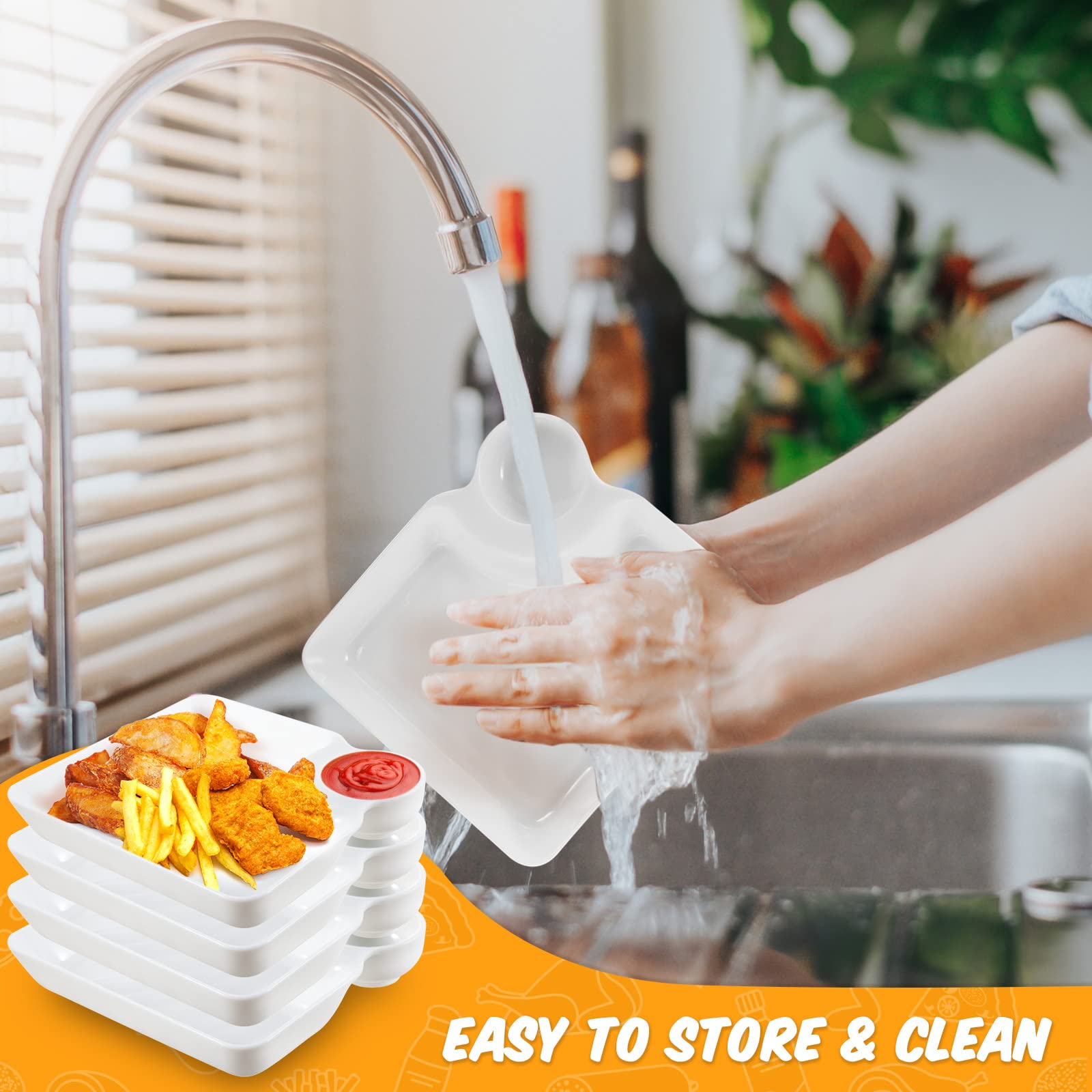 Chips Serving Dish Reusable Chip Dip Bowl Dishes Plastic Dip Tray Plate ...