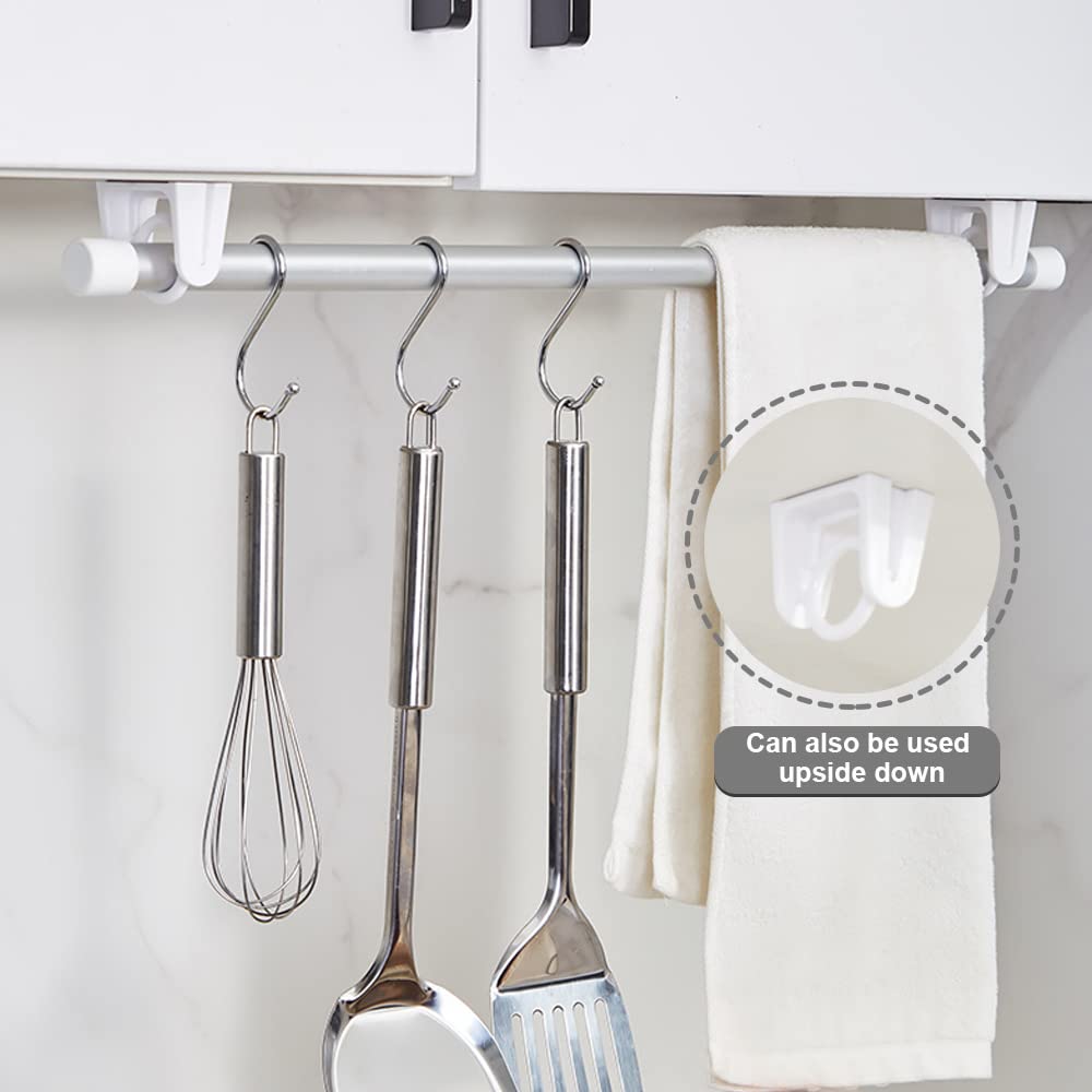 2Pcs Rotating Curtain Rod Holder Clamp Hooks Self Adhesive Clothes Rail ...