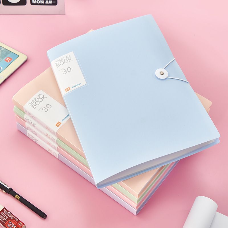30/60 Pages Clear Book File Organizer A4 Test Paper Folder Protectors ...