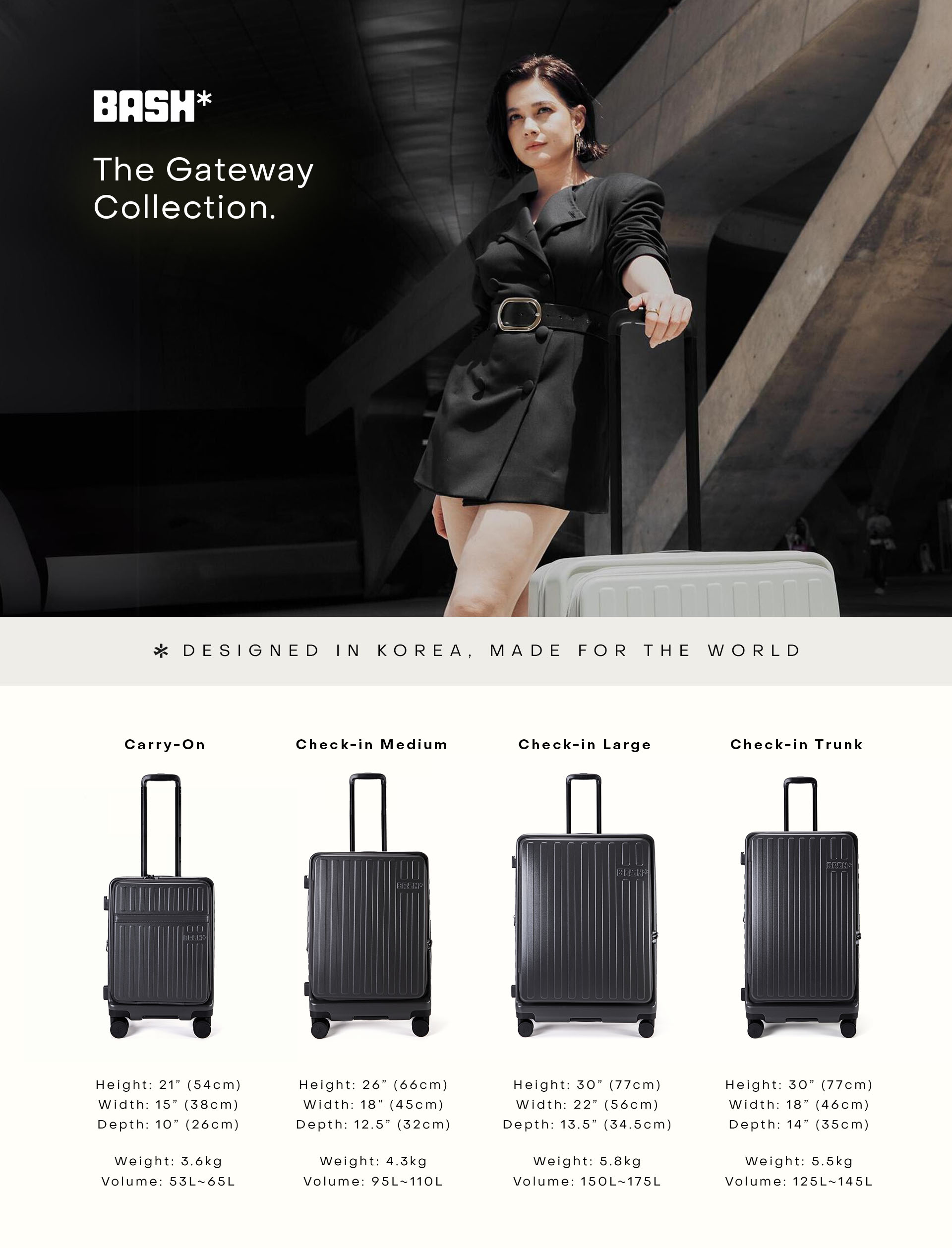 BASH Gateway Luggage Collection in Slate | Shopee Philippines