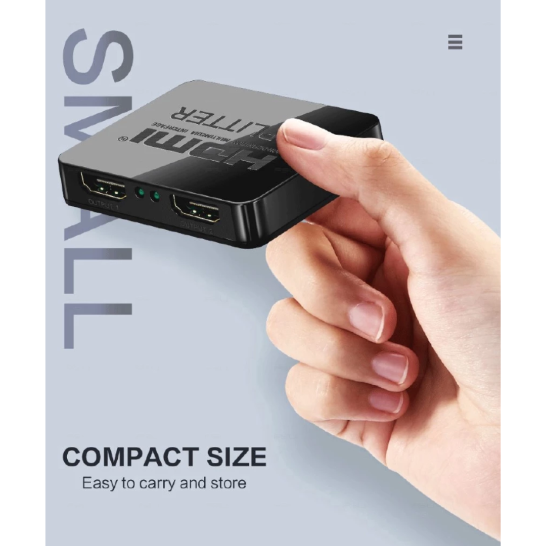 HDMI Screen Splitter 4k Ultra HD Two-way Compact Port Hub Box 1 in 2 ...