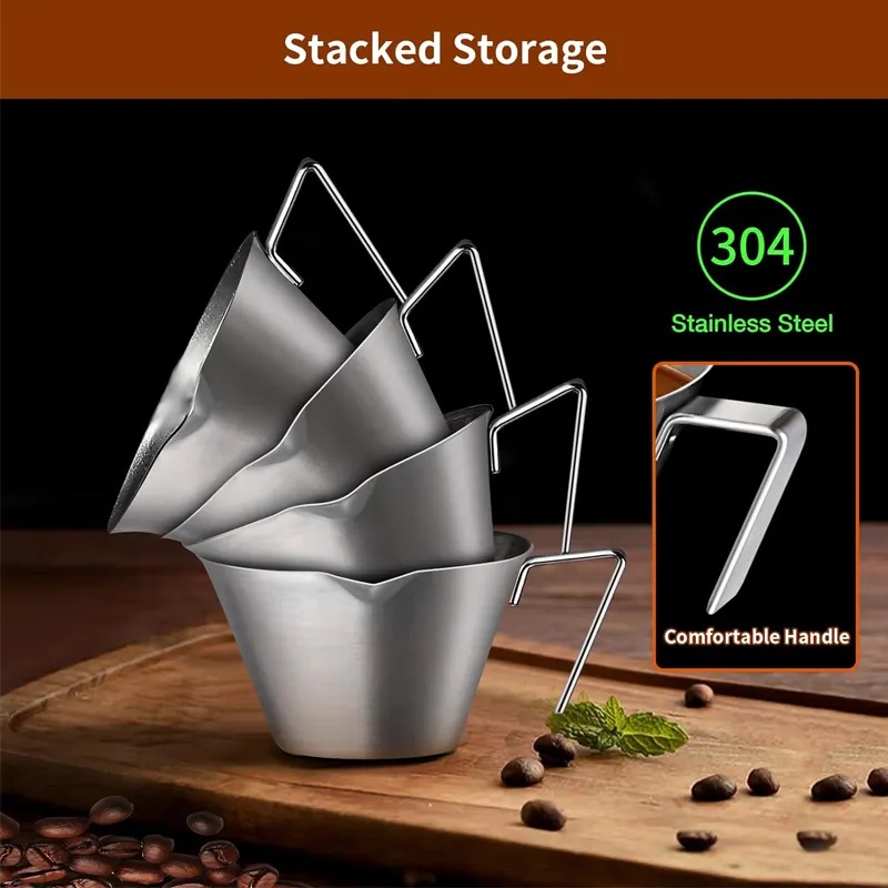 Coffee Extraction Cup Stainless Steel Measuring expresso cup Coffee ...