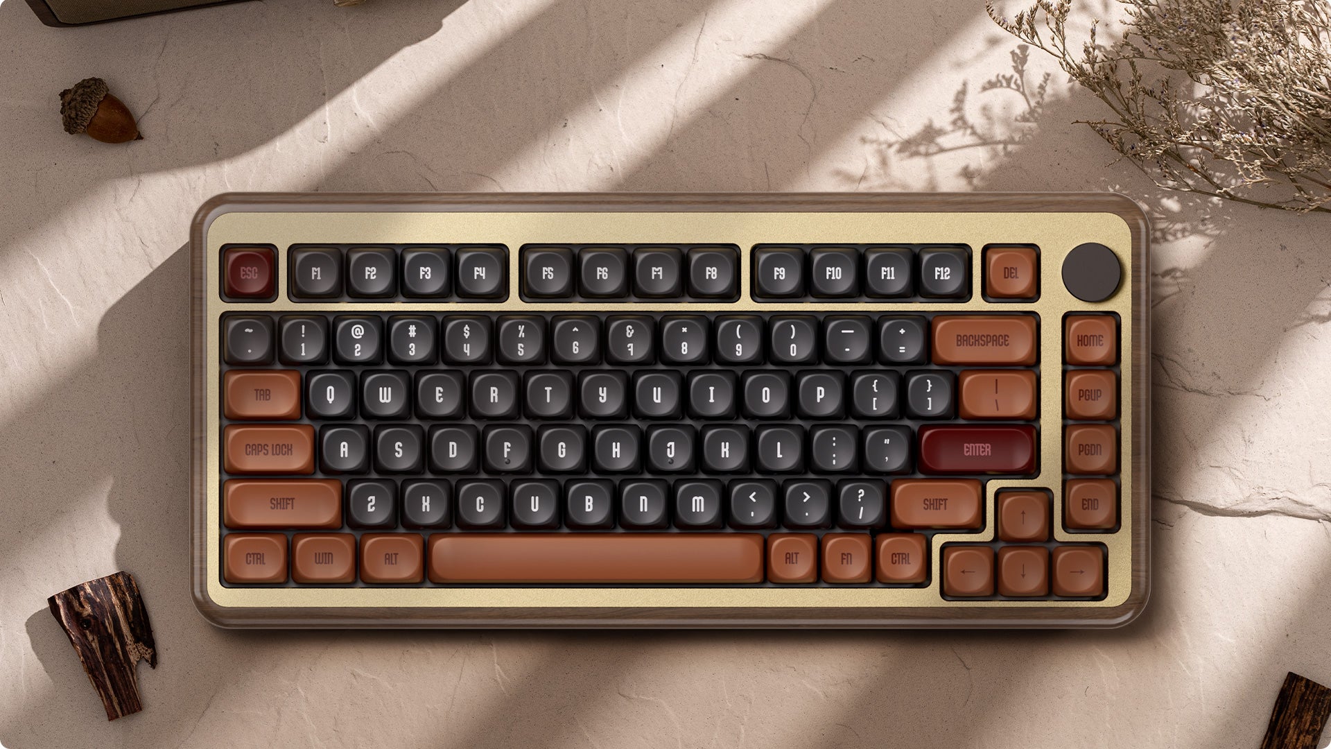 Akko MU02 Autumn Walnut Wood Case Multi-Mode RGB Hot-Swappable Mech ...
