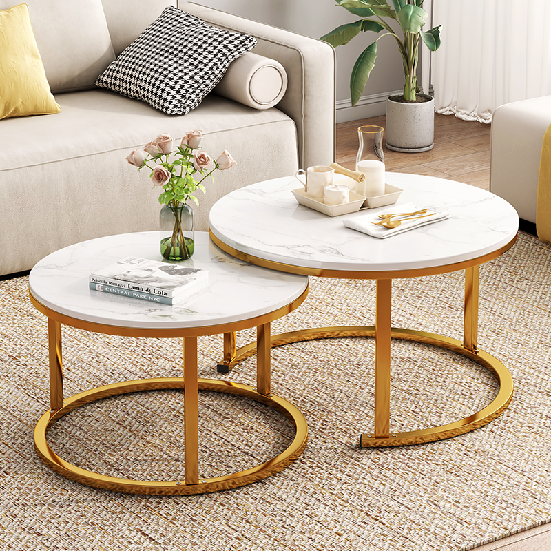 Creative small simple modern living room Nordic style steel wood coffee ...