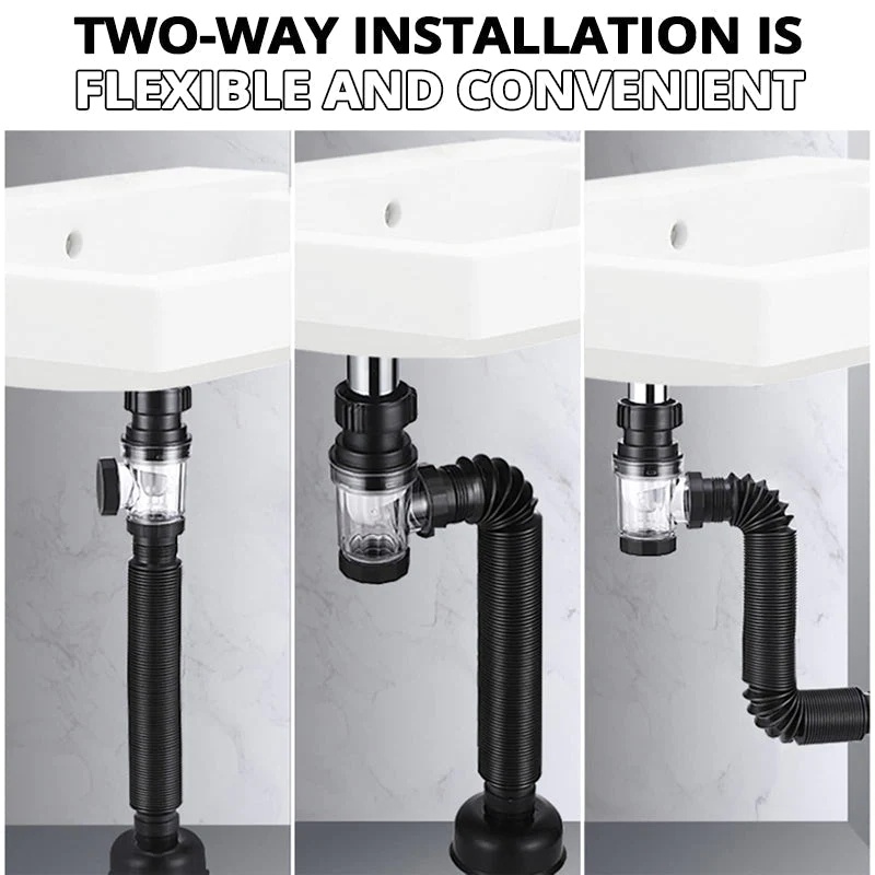 Universal Sink Flexible Expandable Drain Pipe Set Retractable Water ...