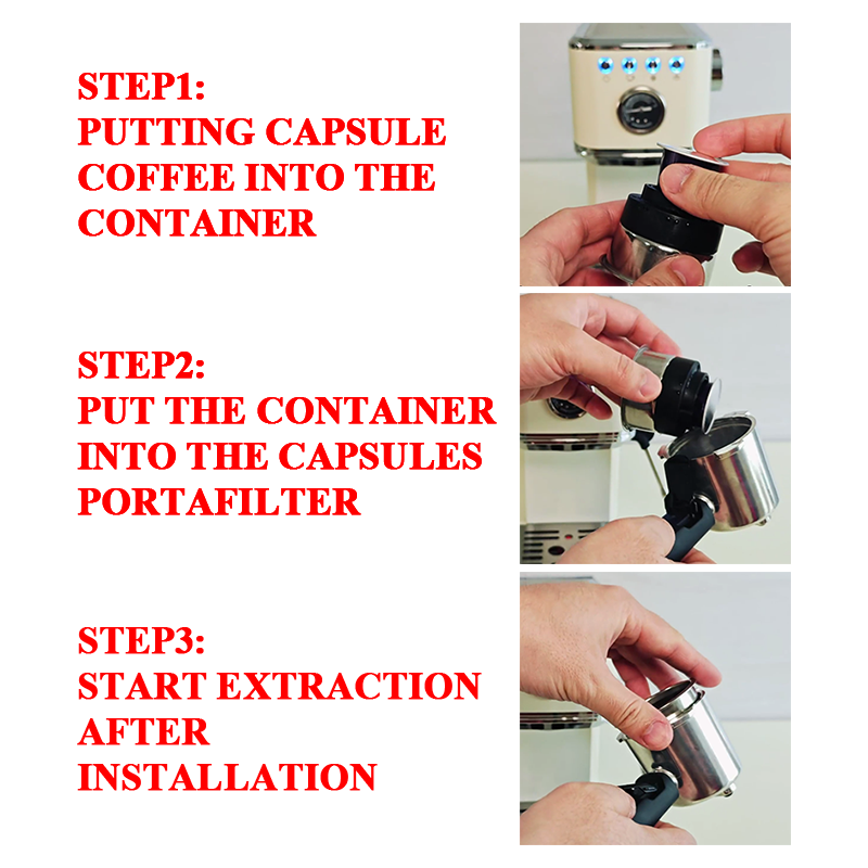 Lahome Coffee Machine Handle Capsule Portafilter Nespresso Capsule Size ...