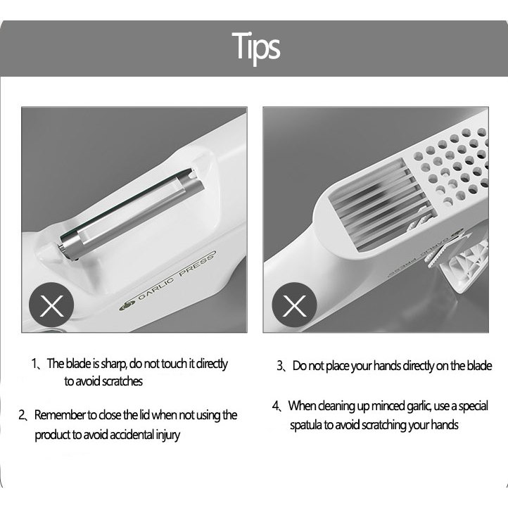 Garlic Press machine multi-function manual garlic press kitchen 4-in-1 ...
