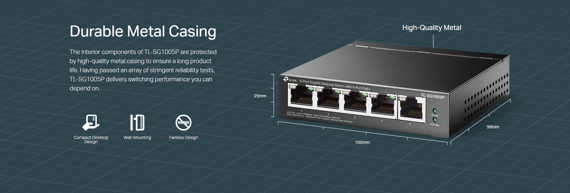 TP-Link Router Switch TL-SG1005P 5-Port Gigabit Desktop Switch 4-Port ...