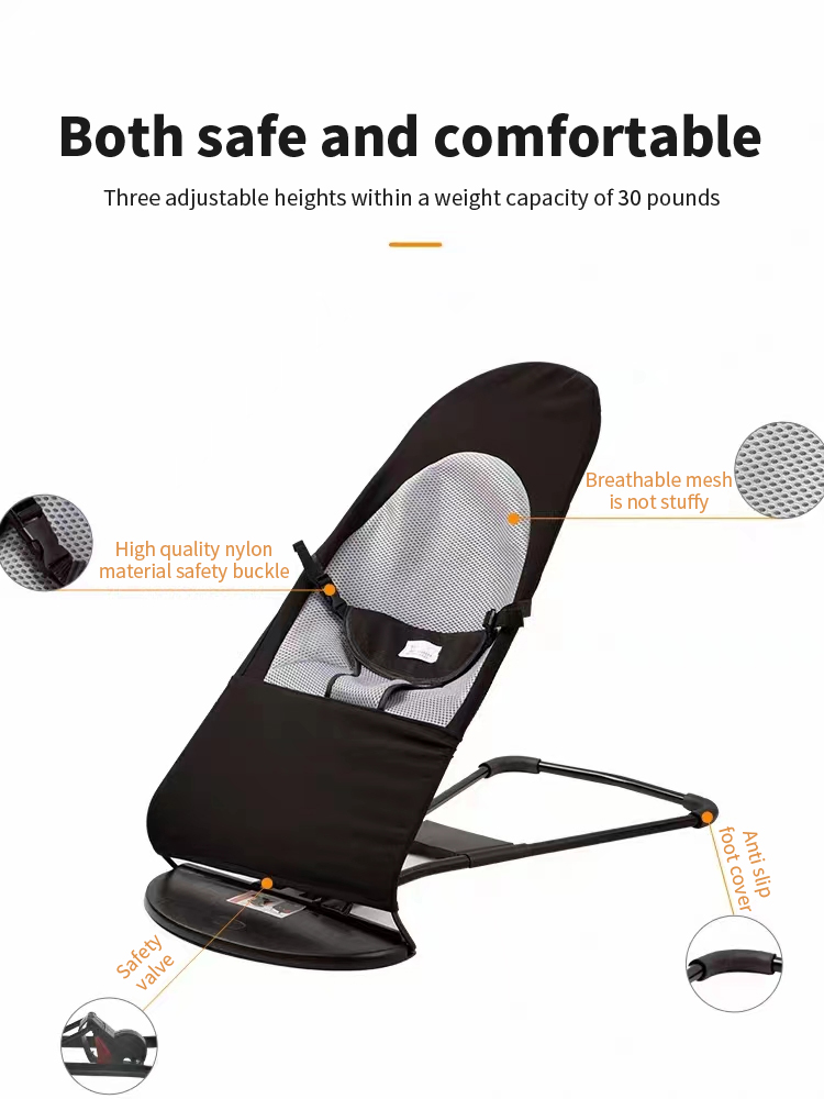 AIODIY Newborn Baby Rocking Chair Cradle Soothing Bouncer Recliner ...