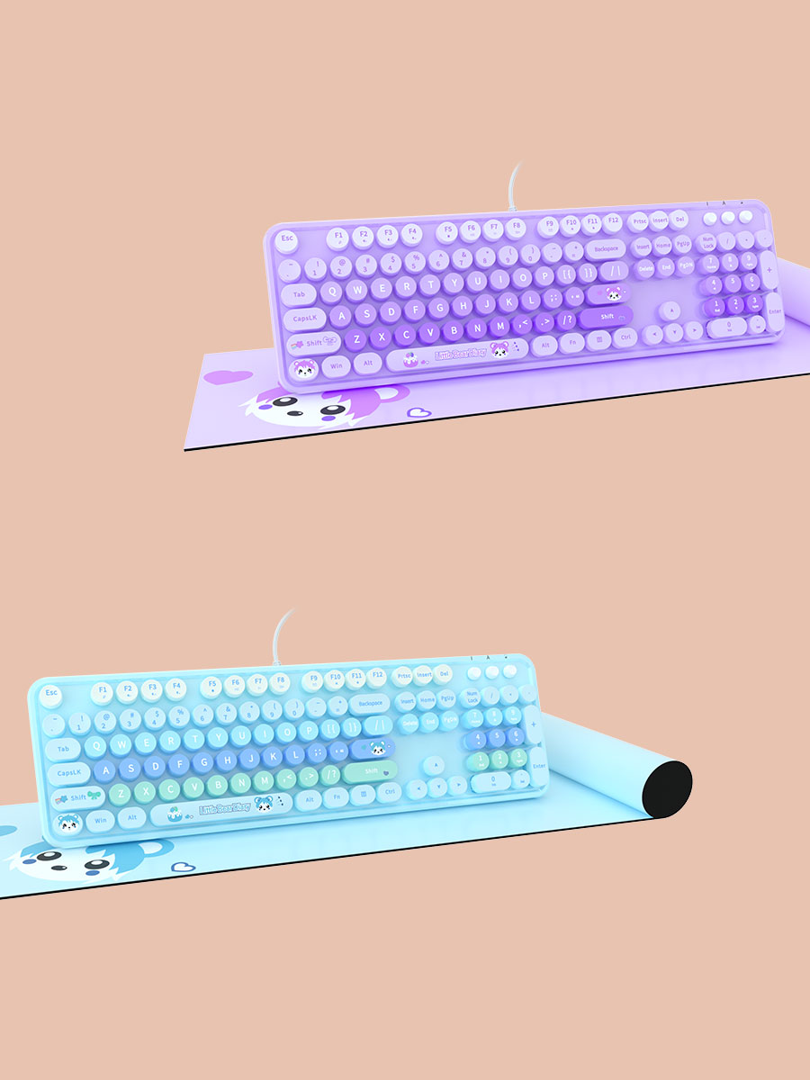 MOFII SWEET LITTLE BEAR DIARY Wired Keyboard for Windows Computer ...