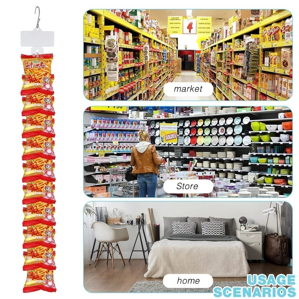 Station Hanging Strips Plastic Display Merchandise Strip with Hooks for ...
