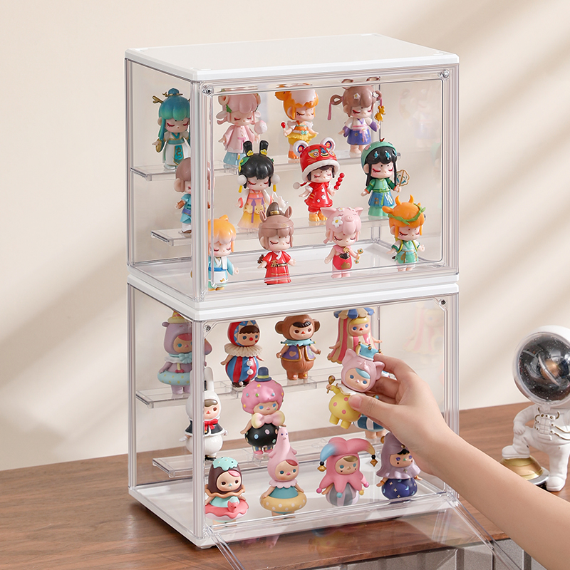 CHIT Doll Display Case Acrylic Transparent Box Toy Storage Organizer ...