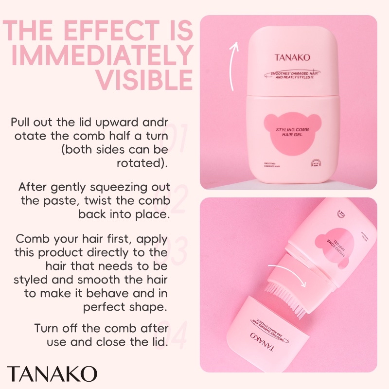 J&r FDA TANAKO SHAPING HAIR GEL WITH STYLING Comb Suitable for men ...