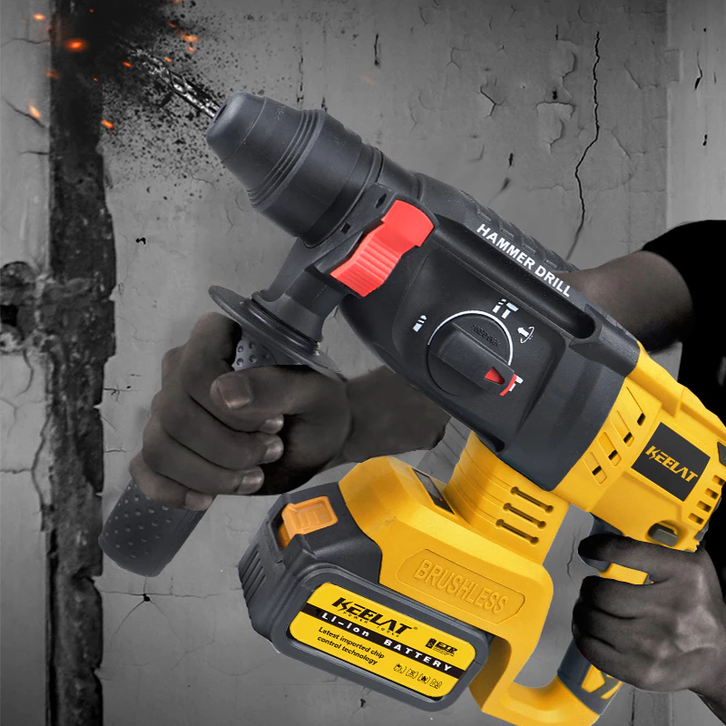 KEELAT Hammer Drill Heavy Duty Brushless Cordless Higher Power ...