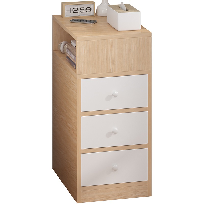 Wooden bedroom bedside table, mini cabinet with drawers, bedside ...
