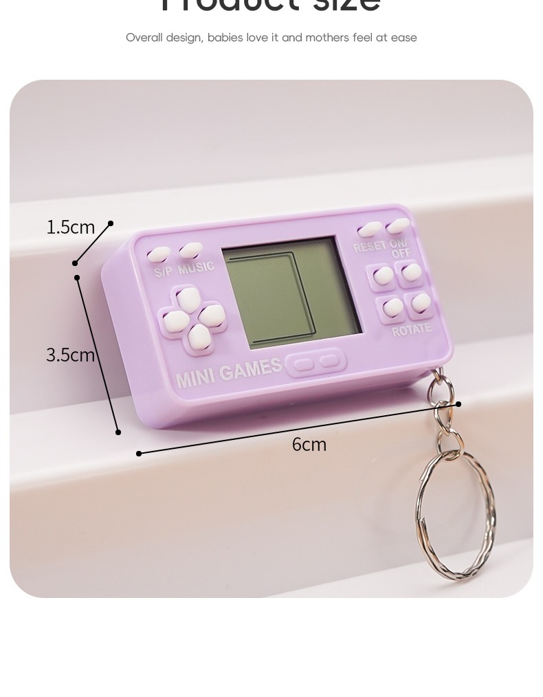 New Mini Macaron Tetris Game Controller Style Keychain Kids Toys ...