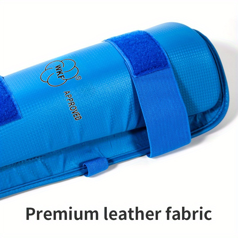 Red Blue karate shin foot guard set muay thai gear set for taekwondo ...