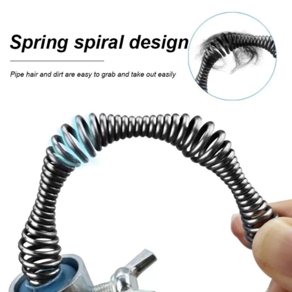 15m Steel Drain Snake Drain plug spring tools Drain cleaner clog ...