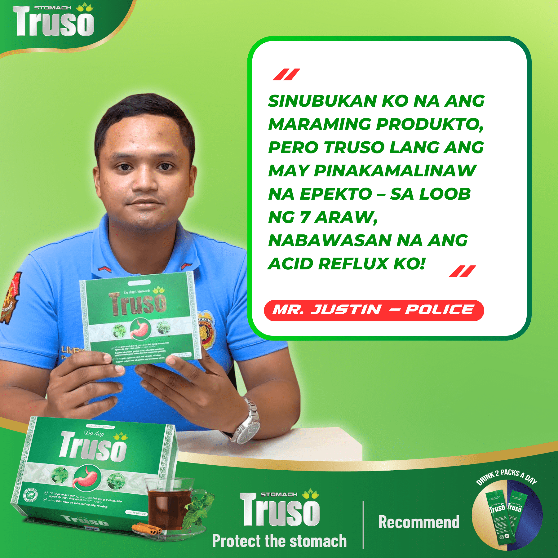 LEGIT STORE TRUSO Herbal Tea Natural Solution for Acid Reflux, GERD ...
