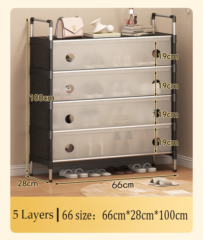 4-7 Layer Shoe rack organizer with cover Dustproof Waterproof Shoe ...