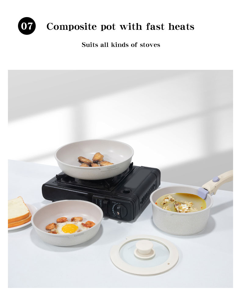 GAOBOOS Non Stick Cookware Set Frying Pan Soup Pot Kawali Wok Pan ...