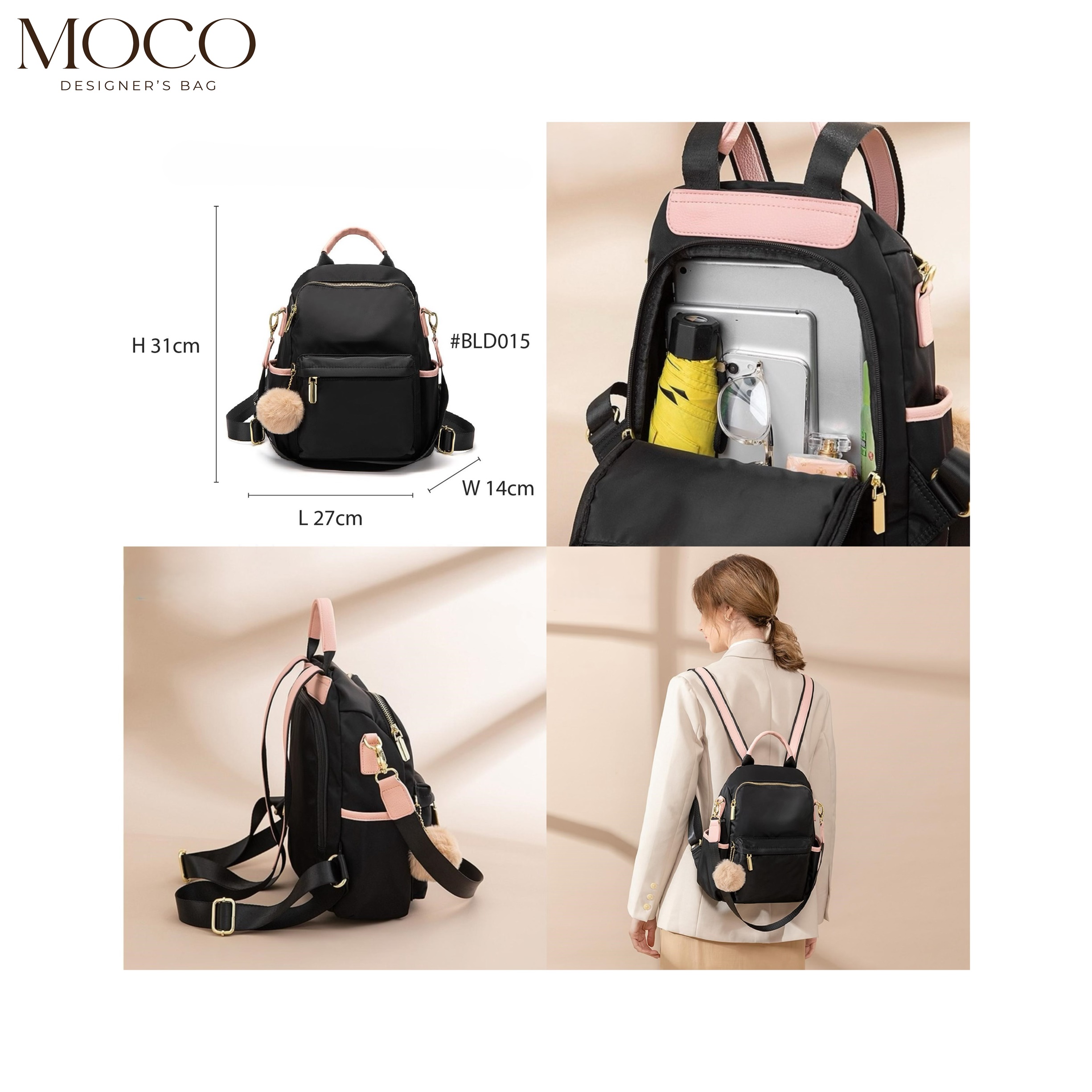 Moco Bags Bag For Women Bagpack Travelling Bag For Women With Multi ...