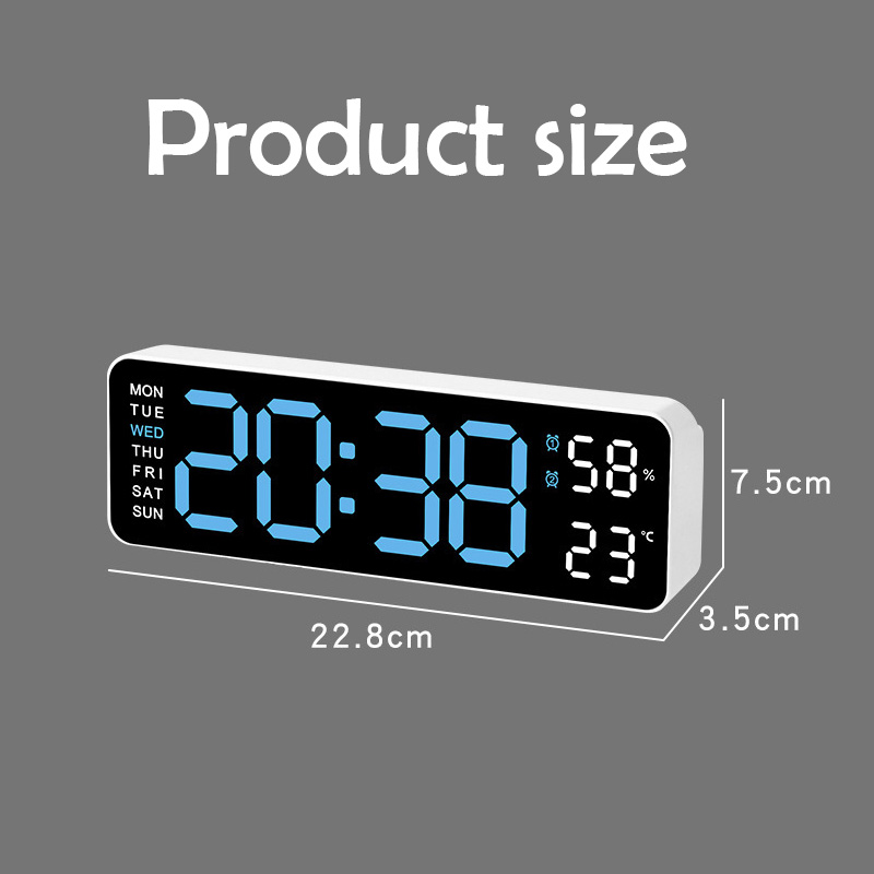 【COD】Led Digital Wall Clock Multi-functional Large Screen Display With ...