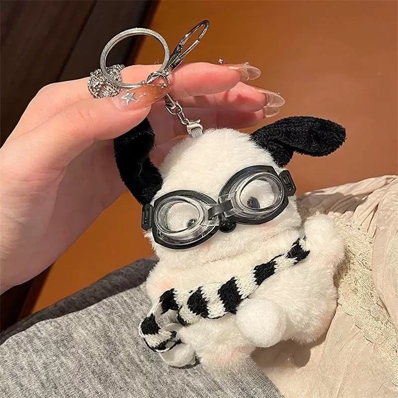 Cute Pochacco Bag Charm – Trendy Plush Doll Keychain for Backpacks & Accessories