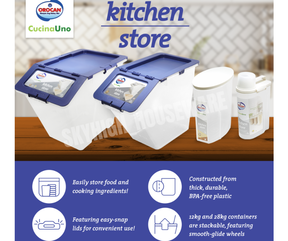 OROCAN Store Kitchen Food Storage Cereal/Rice Cucina Uno 12 and 28KG ...