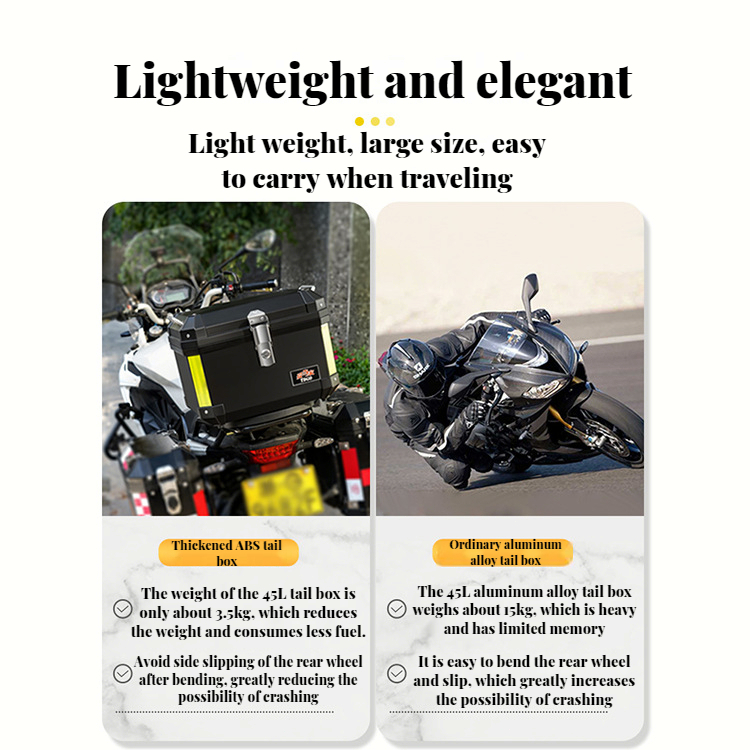 【Local-Ship】45L Top Box For Motorcycle Tail Box Universal Backrest ...