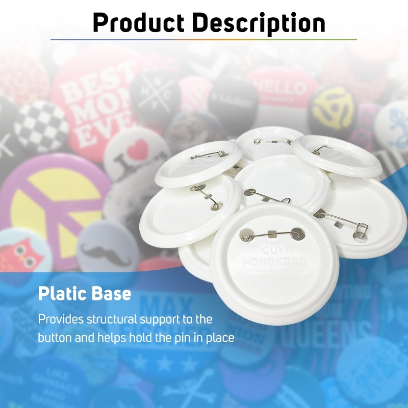 100PCS/200PCS Plastic back DIY BadgeButton Pins Blank Raw Material pins ...