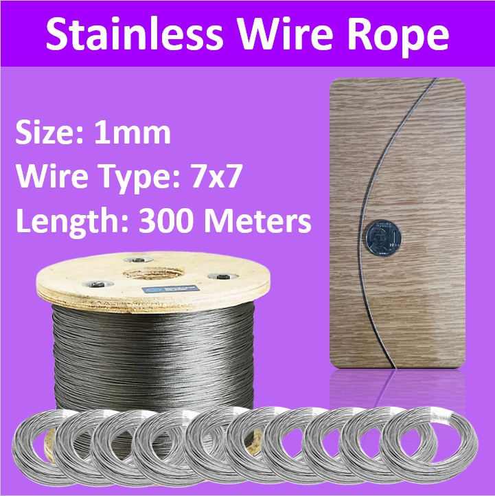 Mago 1mm 300 Meters Stainless Wire Rope Grade 304 Wire Type 7x7 For ...