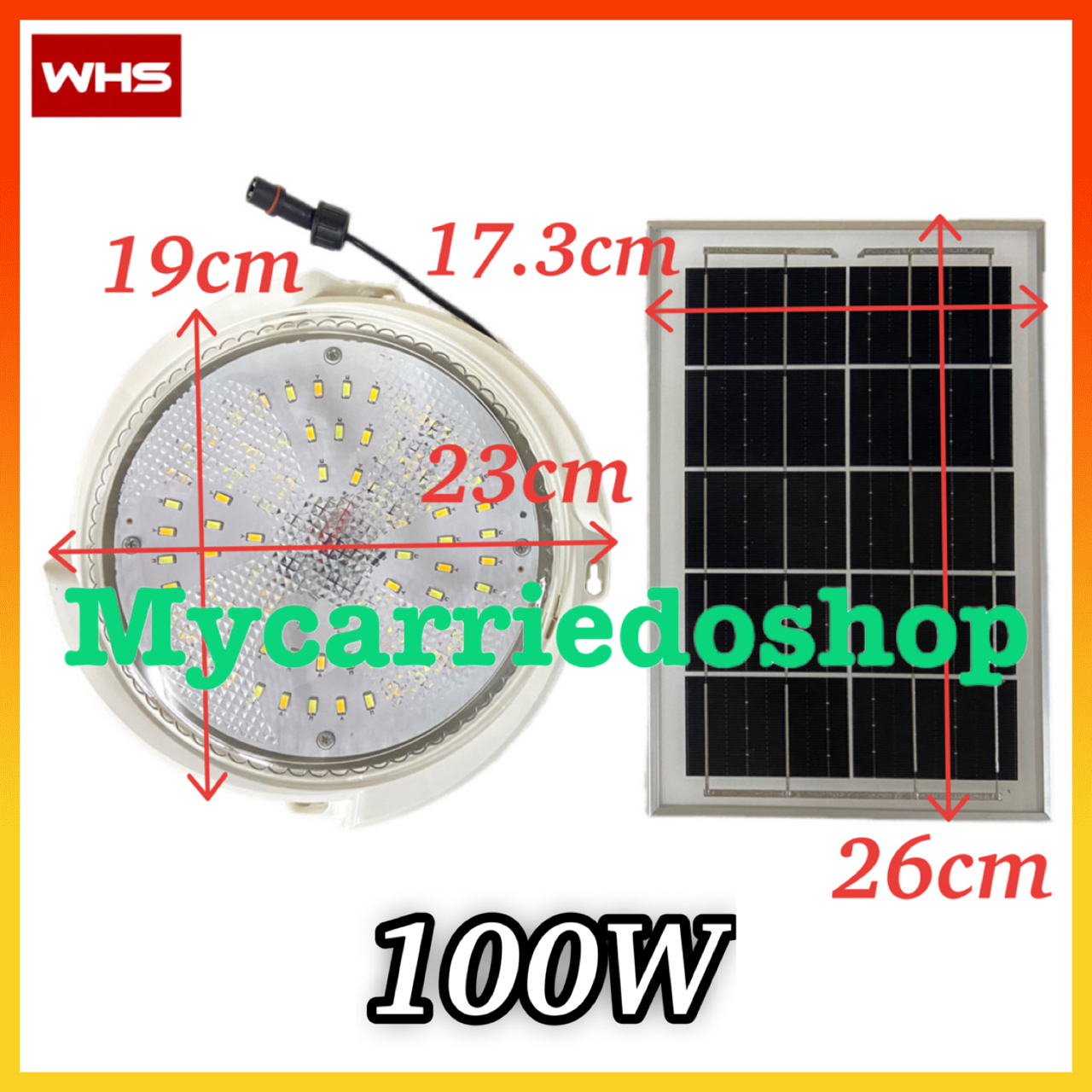 WHS 60W 100W 200W 300W Solar Ceiling Lamp Home Indoor Ceiling Light ...