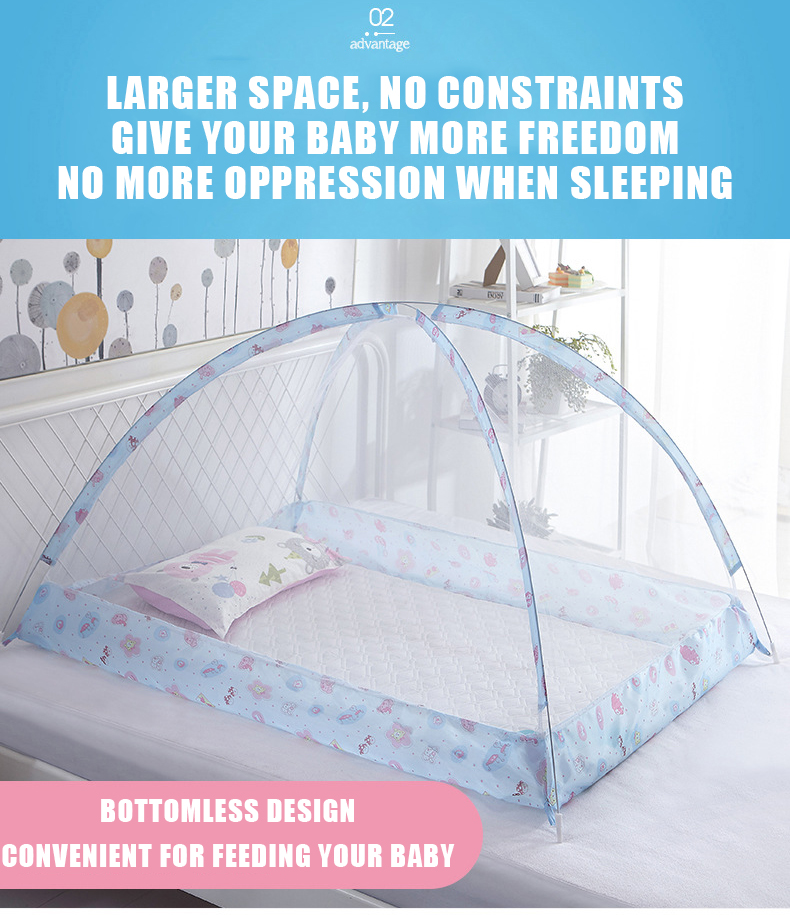 Mosquito Net For Baby Large Foldable Bottomless Encrypted Mesh 0-6 ...
