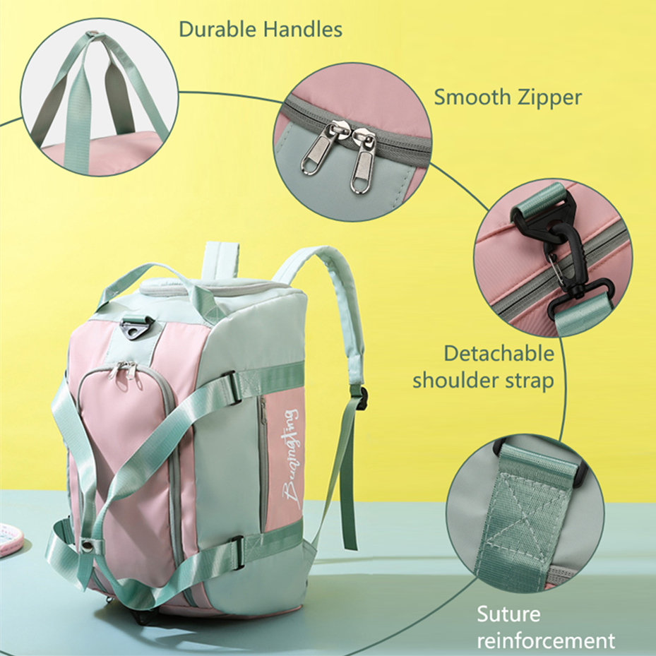Large Capacity Travel Duffel Bag for Women Gym Backpack with Shoe ...