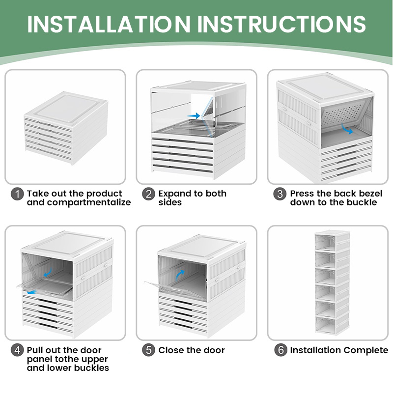 STOWELL Foldable Shoe Box Shoe Rack Organiser Storage Installation-Free ...