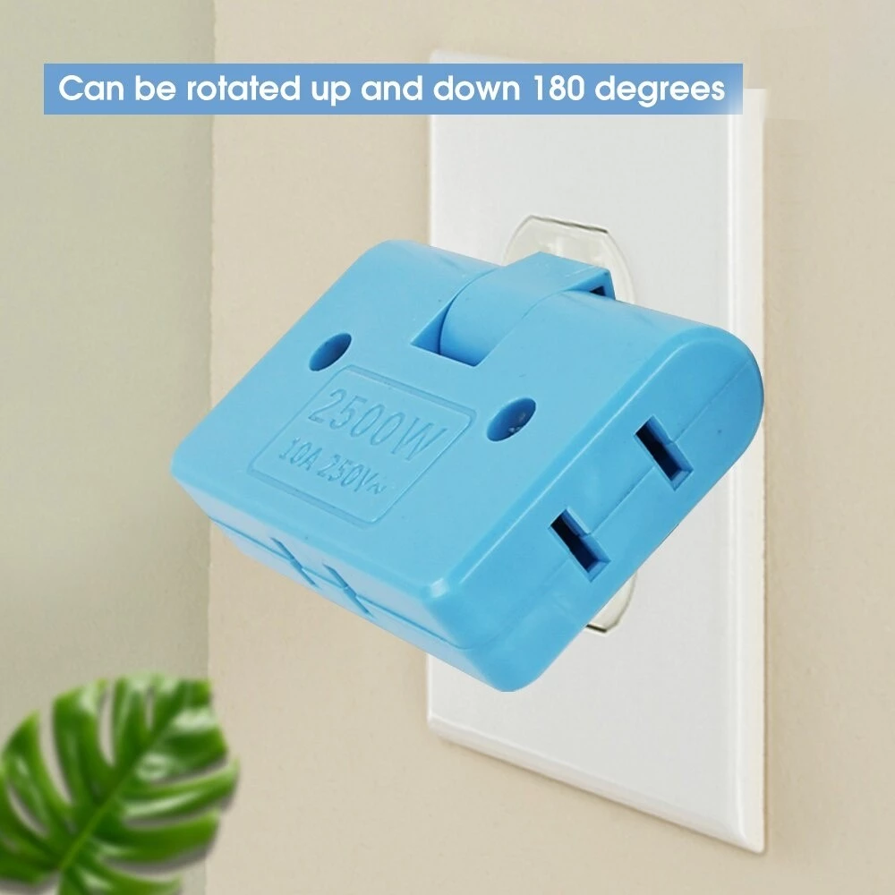 3pcs Rotatable Socket Converter 2500W One In Three 180 Degree Extension ...